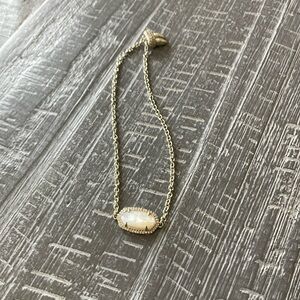 Kendra Scott Elaina Adjustable Gold Chain Bracelet In Ivory Pearl